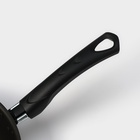 Сковорода «Классика атлас», d=24 см, пластиковая ручка, стеклянная крышка, антипригарное покрытие, цвет чёрный - Фото 5