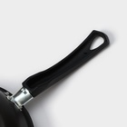 Сковорода «Классика атлас», d=24 см, пластиковая ручка, стеклянная крышка, антипригарное покрытие, алюминий, чёрная - Фото 6