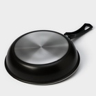 Сковорода «Классика атлас», d=24 см, пластиковая ручка, стеклянная крышка, антипригарное покрытие, алюминий, чёрная - Фото 8