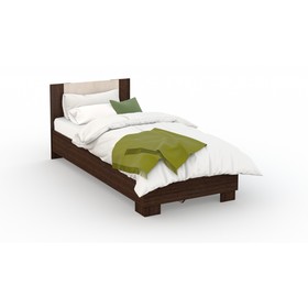 Кровать «Аврора» без ПМ, 90х200 см, со встроенным основанием, Венге/Дуб молочный