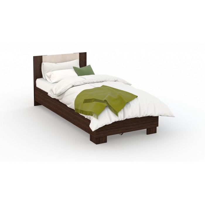 Кровать «Аврора» без ПМ, 90х200 см, со встроенным основанием, Венге/Дуб молочный - Фото 1