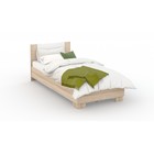 Кровать «Аврора» без ПМ, 90х200 см, со встроенным основанием, Сонома/Белый - Фото 1