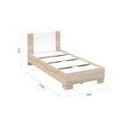 Кровать «Аврора» без ПМ, 90х200 см, со встроенным основанием, Сонома/Белый - Фото 2