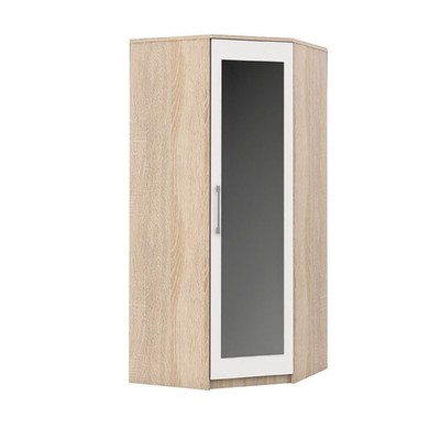 Шкаф угловой «Аврора», 925 × 925 × 2118 мм, цвет сонома / белый