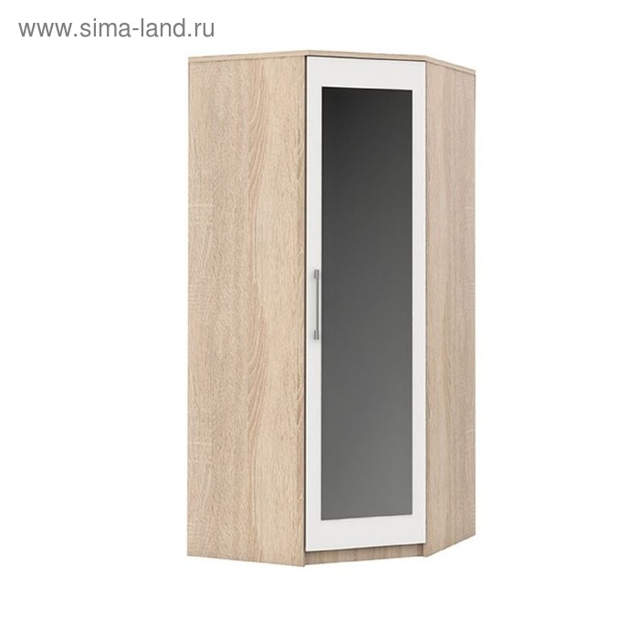 Шкаф угловой «Аврора», 925 × 925 × 2118 мм, цвет сонома / белый - Фото 1