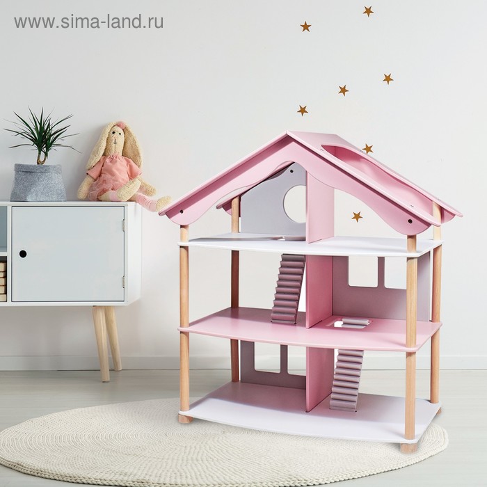 Дом кукольный «Уютный уголок» розовый - Фото 1