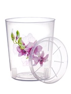 Горшок для орхидей с поддоном, 1.2 л, пластиковый, прозрачный, МИКС - Фото 2