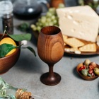 Бокал для вина из натурального кедра Mаgistrо, 16,5×7 см, цвет шоколадный - фото 9514823