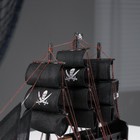 Корабль "Веселый Роджер", черные паруса, 24×6×22 см - Фото 6