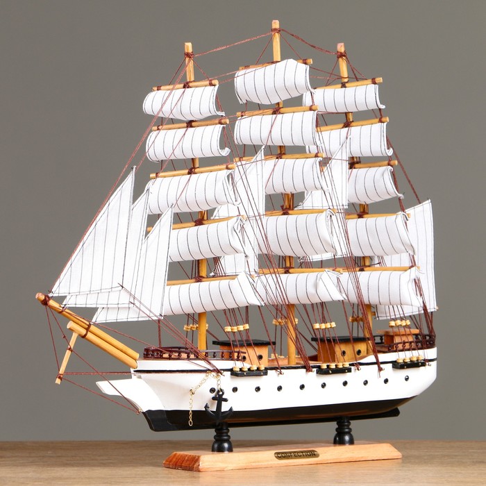 Корабль "Бонавентур" с белыми парусами, белый корпус, 49*10*43см - фото 1896797686
