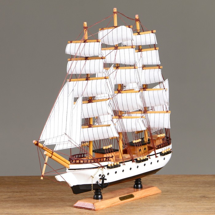 Корабль "Бонавентур" с белыми парусами, белый корпус, 49*10*43см - фото 1896797687