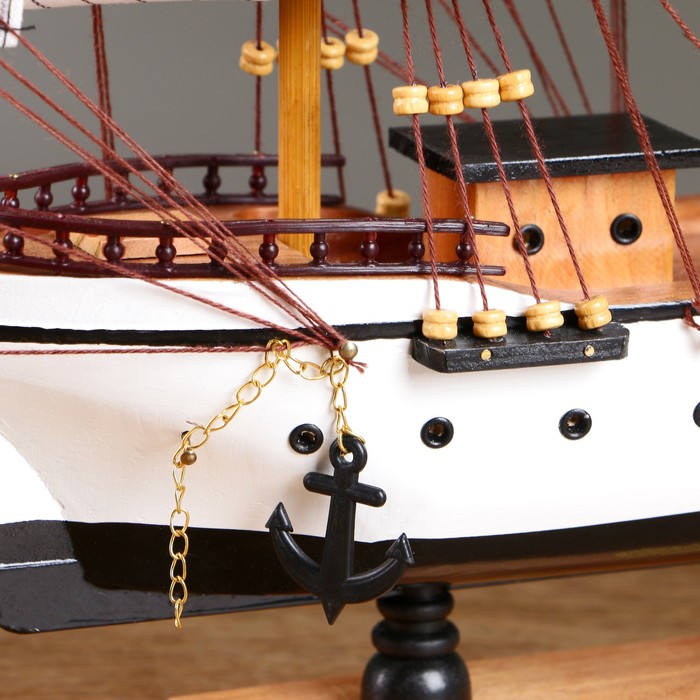 Корабль "Бонавентур" с белыми парусами, белый корпус, 49*10*43см - фото 1896797690
