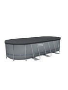 Бассейн каркасный Power Steel, 549×274×122 см, фильтр-насос, тент, лестница, овальный, 56710 Bestway - Фото 5