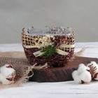 Кашпо плетеное "Букет" квадрат, 13х12х8 см, цвет коричневый - Фото 1