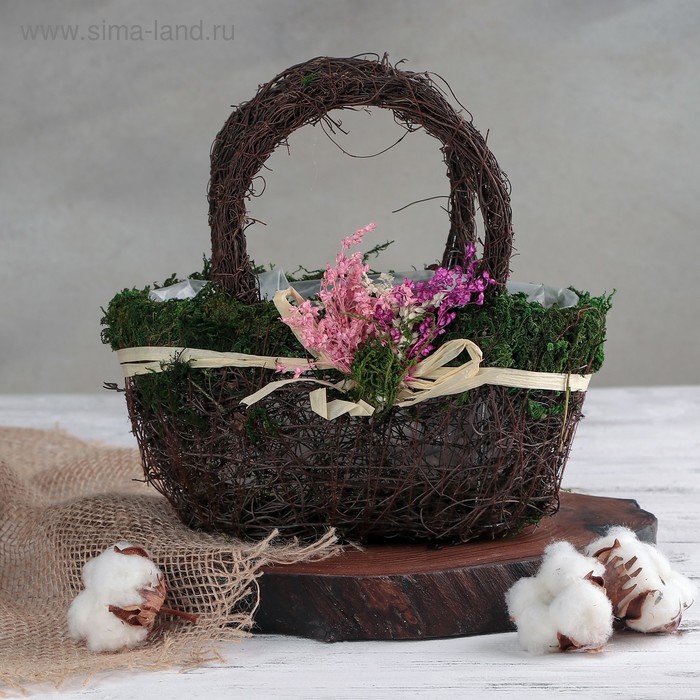 Кашпо плетёное «Лавандовый букет», 22×12×21 см - Фото 1