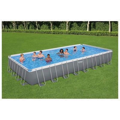 Бассейн каркасный Bestway Power Steel, 956×488×132 см, песчаный фильтр-насос, тент, лестница, 56623