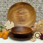 Набор тарелок из натуральной пихты Magistro, 3 шт, d=25 см, 20,5 см, 18 см, цвет коричневый - фото 8934285