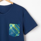 Костюм мужской (футболка, шорты), цвет джинс/салат, размер 50 - Фото 2