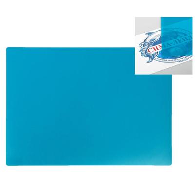 Накладка на стол пластиковая А3, 460×330 мм, 500 мкм, прозрачная, бирюзовая (подходит для ОФИСА)