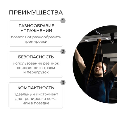 Эспандер ленточный многофункциональный ONLYTOP, 208х2,9х0,45 см, 11-36 кг, цвет оранжевый/чёрный