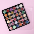 Набор для декора, в пластиковом органайзере, 36 баночек, разноцветные - Фото 3