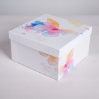 Набор коробок 3 в 1, упаковка подарочная, «Акварельные бабочки», 18 х 18 х 10 - 22 х 22 х 12 см - Фото 3