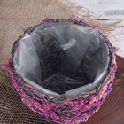 Кашпо плетёное круглое «Лаванда», 14×14×11,5 см - Фото 3