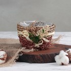Кашпо плетеное "Букет" круг, 13х12х8 см, цвет коричневый - Фото 1