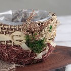 Кашпо плетеное "Букет" круг, 13х12х8 см, цвет коричневый - Фото 2