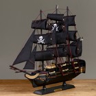 Корабль «Золотая лань»,  черные паруса, 50х9х45 см - фото 6268602