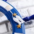 Декор настенный, панно «Штурвал. Добро пожаловать на борт», синий, 62 см - Фото 3