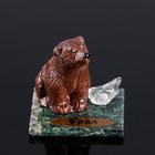 Сувенир "Бурый медведь", 5х5х4 см, змеевик, гипс, микс - фото 8934440