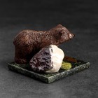 Сувенир "Бурый медведь", 5х5х4 см, змеевик, гипс, микс - фото 45236203 Сувенир "Бурый медведь", 5х5х4 см, змеевик, гипс, микс - фото 45236203