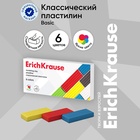 Пластилин 6 цветов, 96 г, ErichKrause Basic, в картонной упаковке - фото 322329175