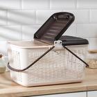 Корзина для пикника Альтернатива, 45×30×24 см, с ручками, пластик, светло-коричневая - Фото 2