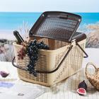 Корзина для пикника Альтернатива, 45×30×24 см, с ручками, пластик, светло-коричневая - Фото 5