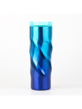 Термокружка Мастер К «Спираль», 500 мл, 7.8×22 см, сохраняет тепло 8 ч, нержавеющая сталь, голубая