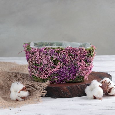 Кашпо плетёное прямоугольное «Фея», 13×13×8 см