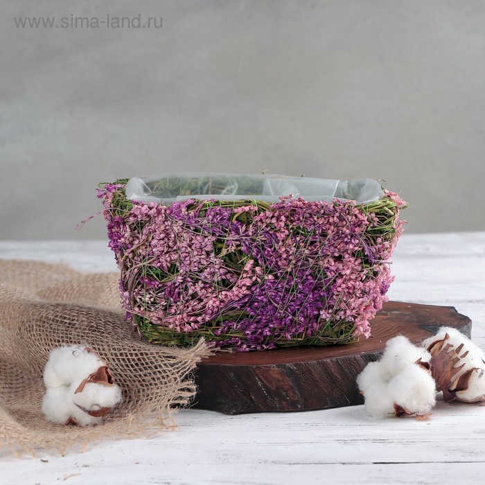 Кашпо плетёное прямоугольное «Фея», 13×13×8 см - Фото 1