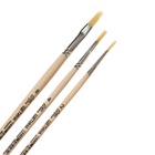 Набор кистей для рисования, щетина, 3 штуки: №2 (круглая), № 4.8 (плоские), Calligrata, круглая, плоские, деревянная ручка, в пакете - фото 63550764