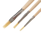 Набор кистей для рисования, щетина, 3 штуки: №2 (круглая), № 4.8 (плоские), Calligrata, круглая, плоские, деревянная ручка, в пакете - фото 63550765