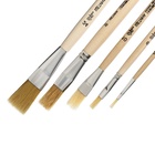 Набор кистей для рисования, щетина, 5 штук: №: 2, 6, 10, 16, 24, Calligrata, плоские, деревянная ручка, в пакете - фото 65312696