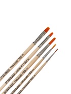 Набор кистей для рисования, синтетика, 5 штук: №: 1, 2, 5 (круглые), № 6, 8 (плоские), Calligrata, круглые, плоские, деревянная ручка, в пакете - Фото 5