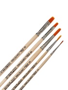 Набор кистей для рисования, синтетика, 5 штук: №: 1, 2, 5 (круглые), № 6, 8 (плоские), Calligrata, круглые, плоские, деревянная ручка, в пакете - Фото 8