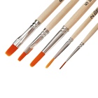 Набор кистей для рисования, синтетика, 5 штук: №: 1, 2, 5 (круглые), № 6, 8 (плоские), Calligrata, круглые, плоские, деревянная ручка, в пакете - Фото 9