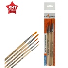 Набор кистей для рисования, синтетика, 5 штук: №: 1, 2, 3, 4, 5, Calligrata, круглые, деревянная ручка - Фото 6