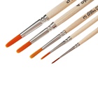 Набор кистей для рисования, синтетика, 5 штук: №: 1, 2, 3, 4, 5, Calligrata, круглые, деревянная ручка - Фото 7