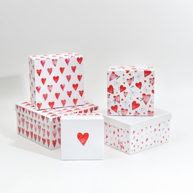 Набор коробок 5 в 1, упаковка подарочная, «Love you», 22 х 22 х 12 - 14 х 14 х 8 см