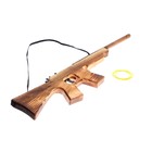 Игрушка деревянная стреляет резинками «Автомат» 57 × 11.5 × 2 см - фото 3849103