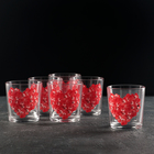 Набор стеклянных стаканов «Цветочное сердце», 250 мл, 6 шт, рисунок микс - Фото 1